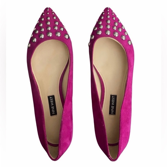 Nine West Shoes - Nine West “Adalyn” Fuchsia Studded Flats